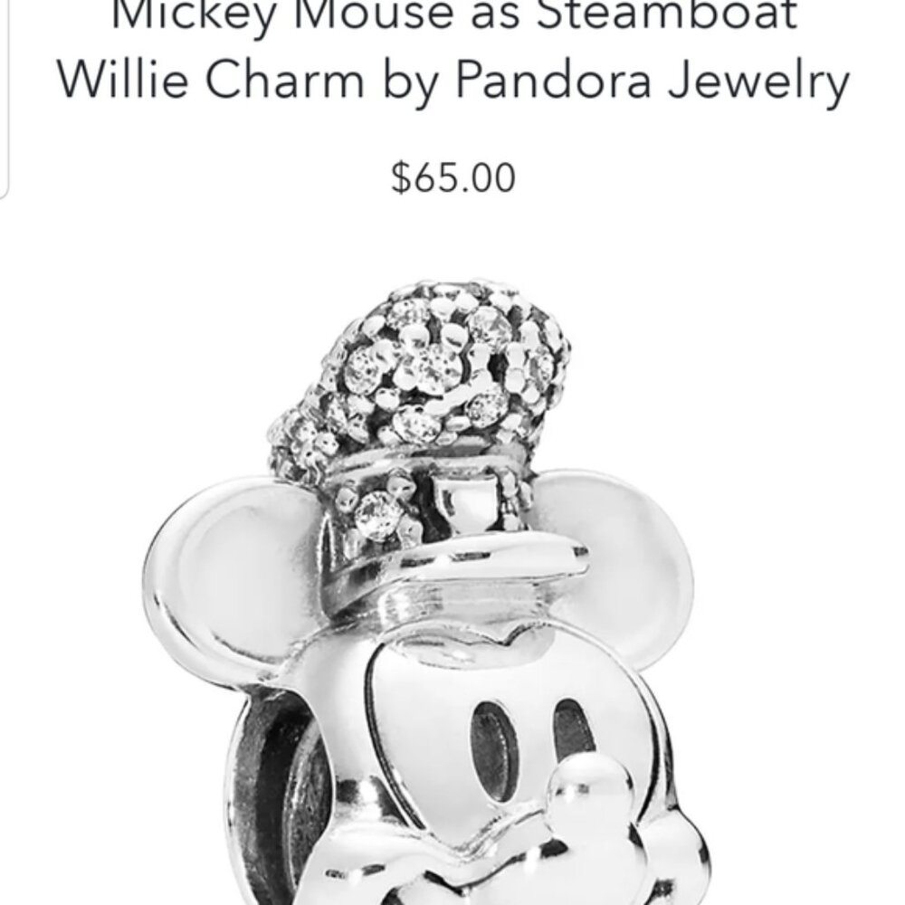 Pandora Mickey Mouse Disney steamboat Willie charm